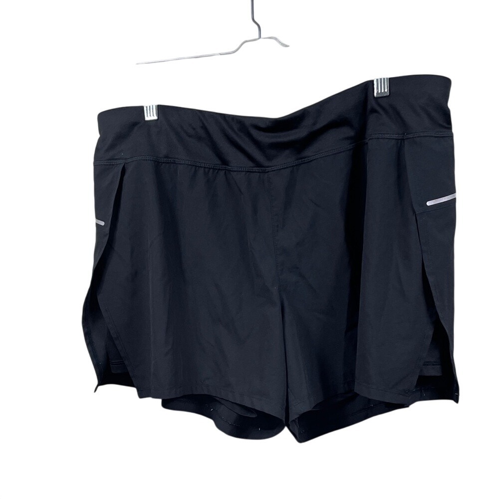 Black Athletic Running Shorts Reflective‎ Detail Activewear